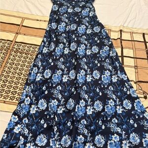 Floral Blue and White Maxi Dress